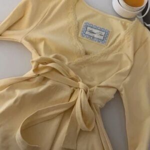 Abercrombie & Fitch Soft Yellow Long Sleeve Top